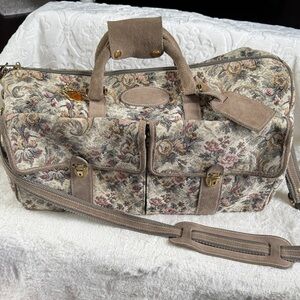 French Floral Tapestry Duffel Bag